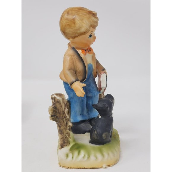 Vintage Hand Painted Made In Japan Porcelain School Boy Scotty‎ Dog Figurine - Picture 4 of 9